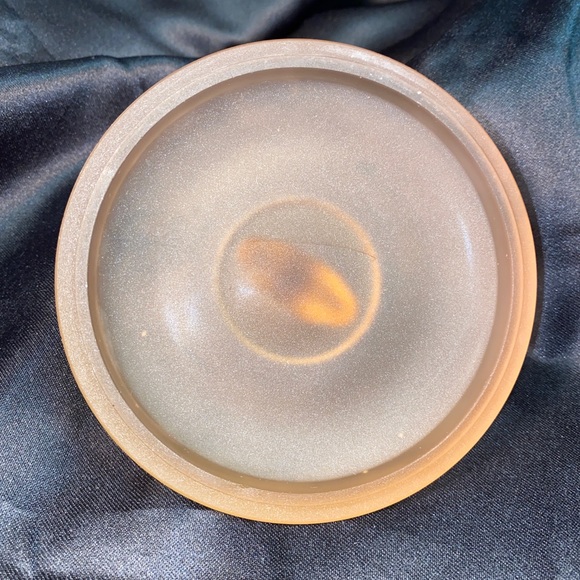 Art Deco Powder Jar Pink Satin Glass L.E.Smith makeup trinket dish candy jewelry - Picture 6 of 12